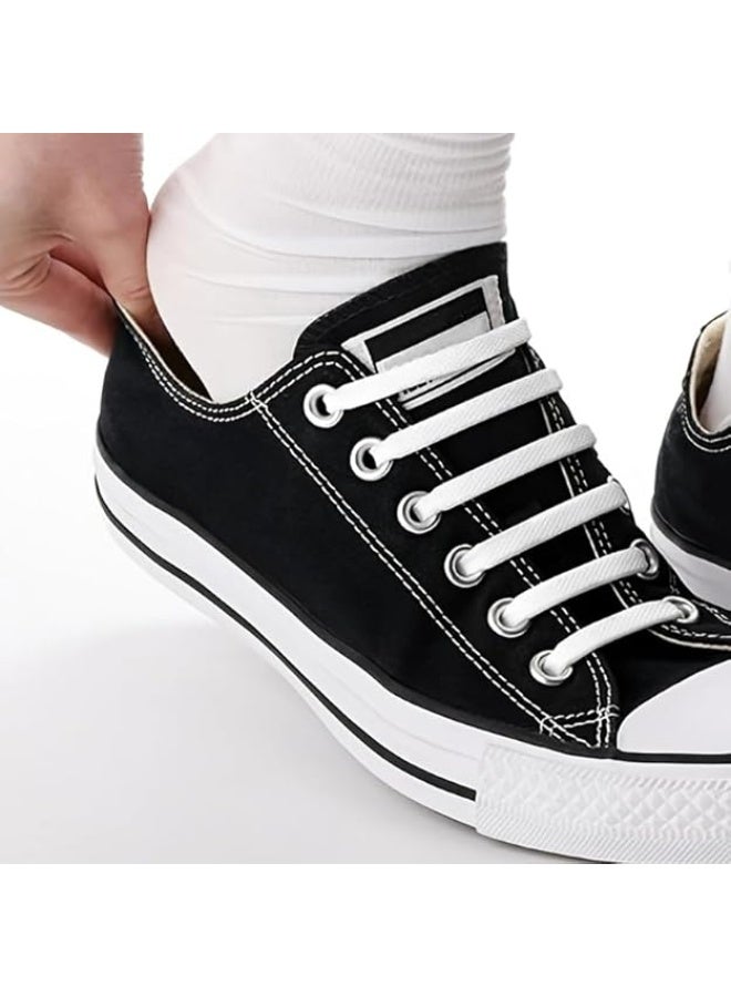 My souq Smart Elastic Silicone No-Tie Shoelaces - 16 Pcs Waterproof & Durable Lazy Laces - White - Image 3